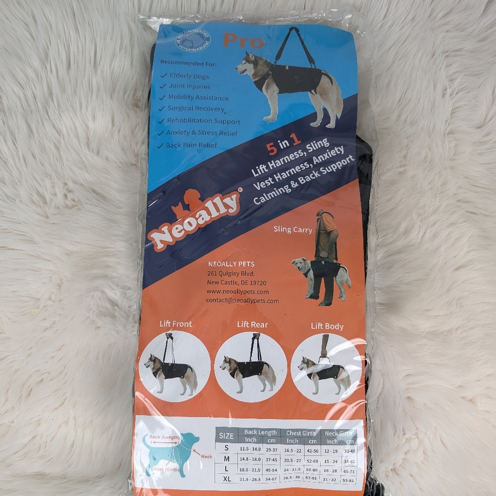 Neoally Dog lift harness, size XL, black